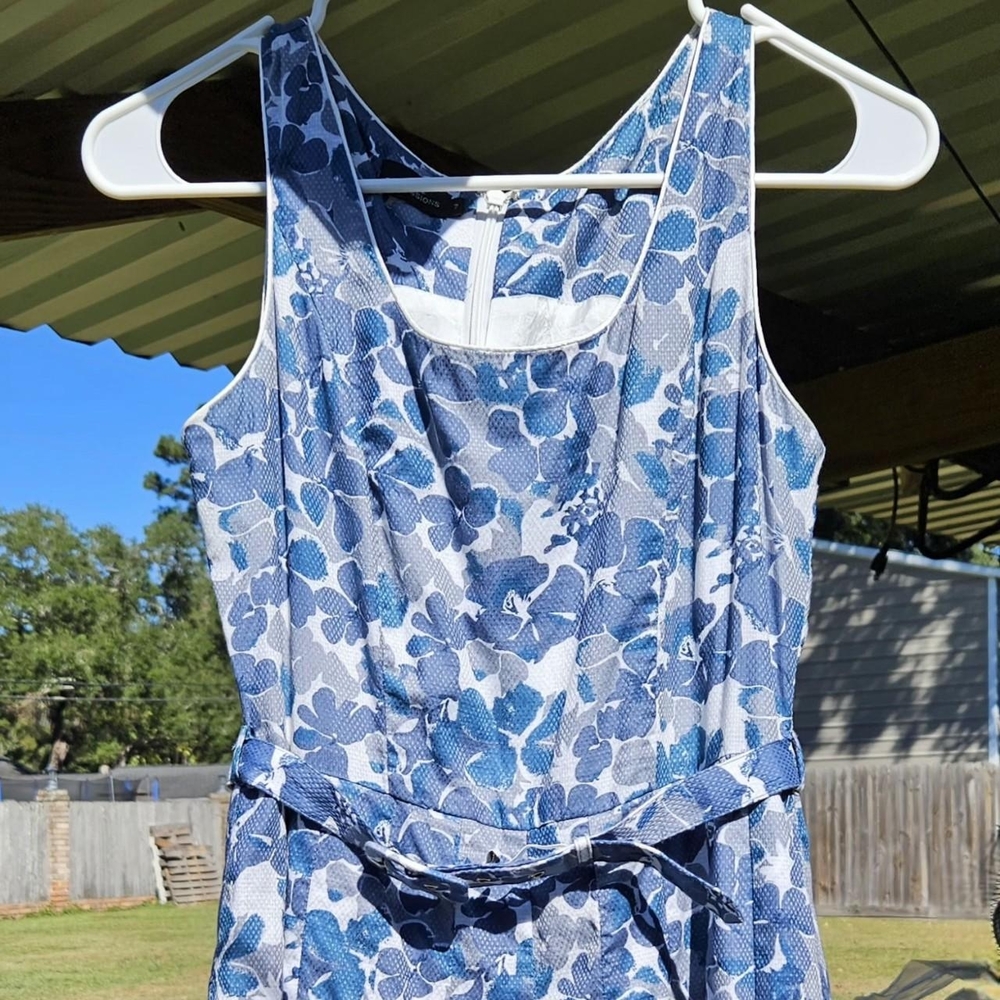 Expressions Blue and White Dress